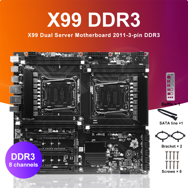 Ecc Ram Server - X99 Dual-socket Cpu Motherboard Lga2011-3 8xddr3