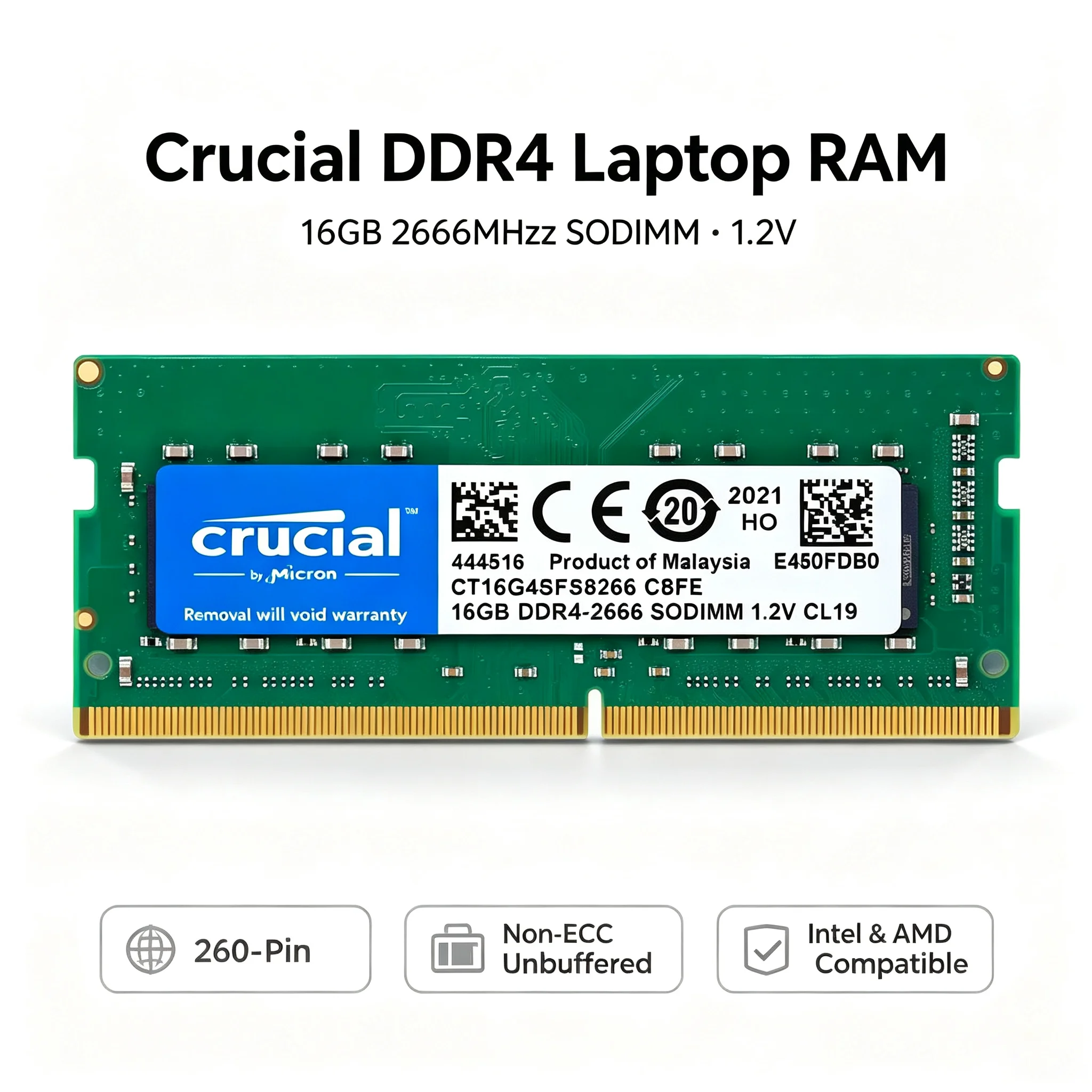 Crucial  1PCS/2PCS DDR4 Laptop - đánh giá và giá Ddr4 3200Mhz