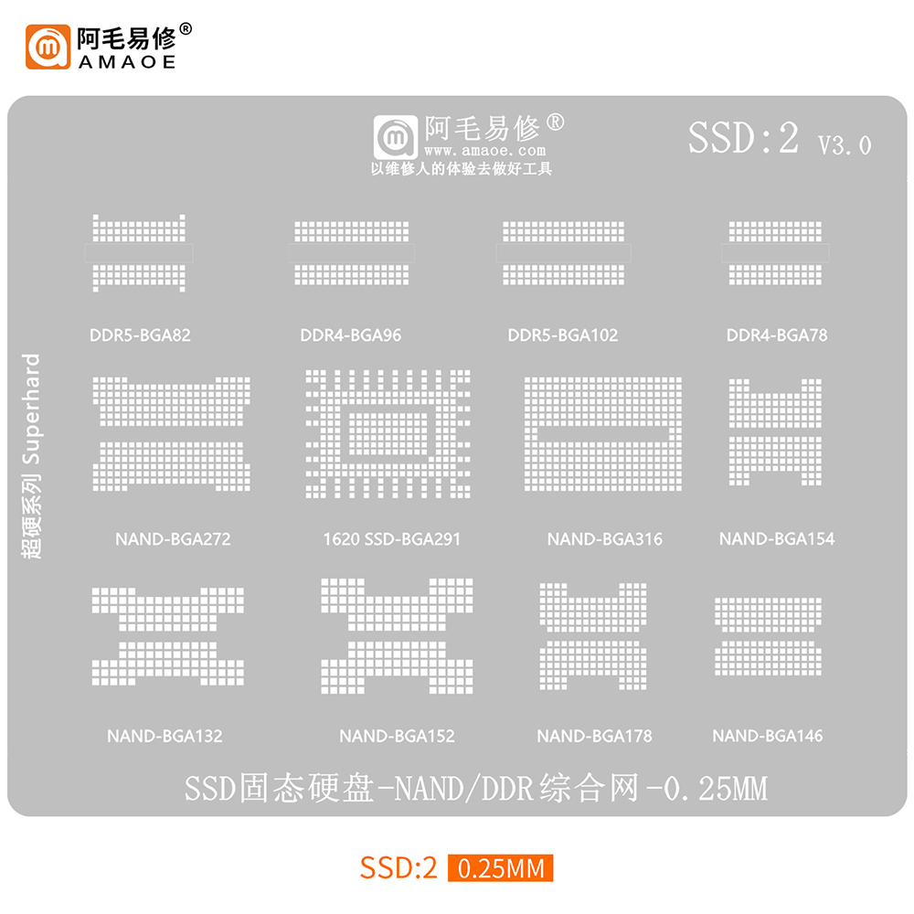 AMAOE SSD Reballing Stencil SS - đánh giá và giá Ddr2 Ram